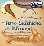 Un perro salchicha y un pelicano