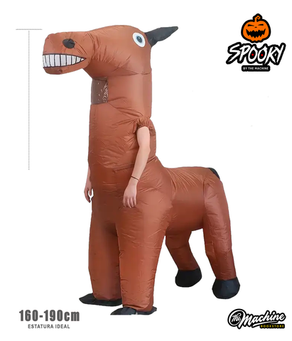 Disfraz inflable Caballo con Ojotes y sonrisa tétrica